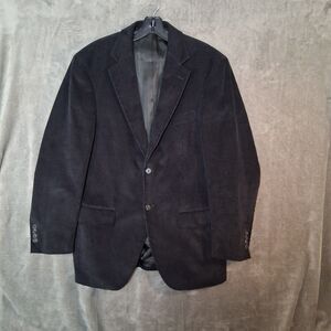 Lands Ends Corduroy Blazer 40R Black Casual Preppy Suit Jacket NWOT